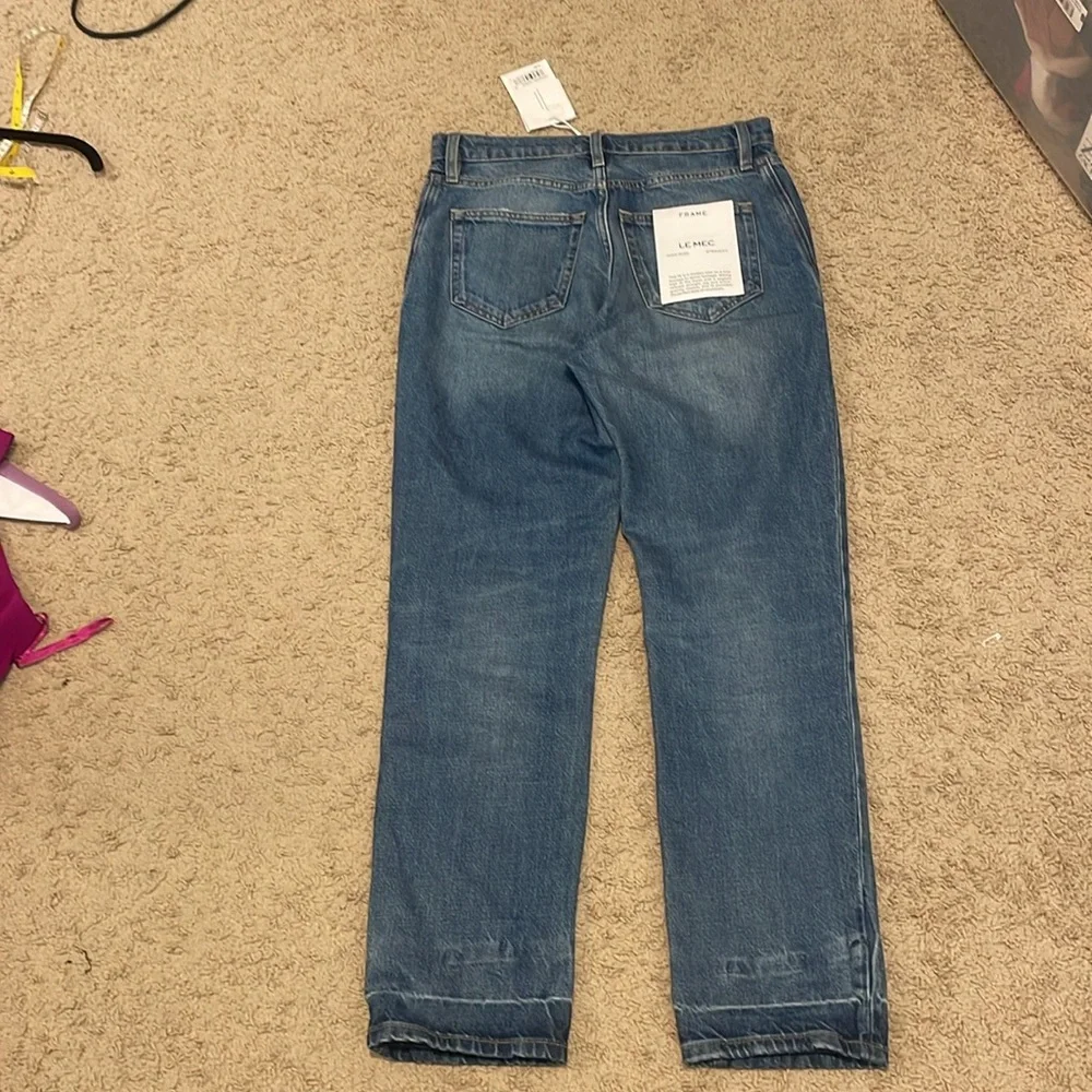 FRAME DENIM LE MAC JEAN LIGHT WASH HIGH RISE STRAIGHT LEG BUTTON FLY JEANS 25NWT - Picture 11 of 16
